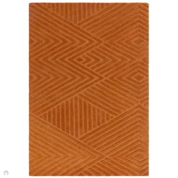 Hague Modern Plain Geometric Hand-Carved Hi-Low 3D Ridged Cut & Loop Pile Textured Wool Desert Sand Rug-Asiatic Carpets-Rug Love - The Most Loved Rug Store